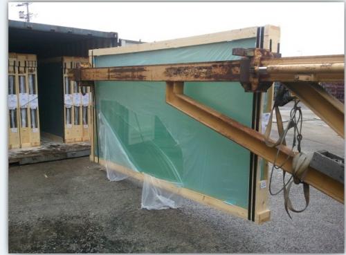 Jib Boom que entrega el paquete de cristal